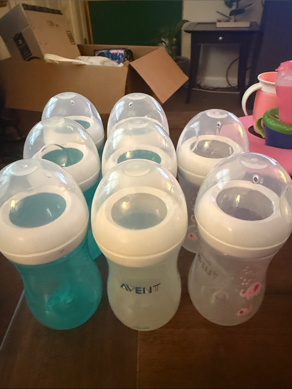 Philips AVENT Baby Bottles - Assorted Teal/White/Pink (8 Pack)